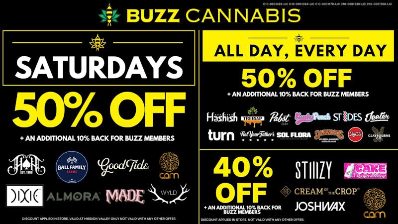 Buzz - Mission Valley Saturday Deals at BUZZ Mission Valley