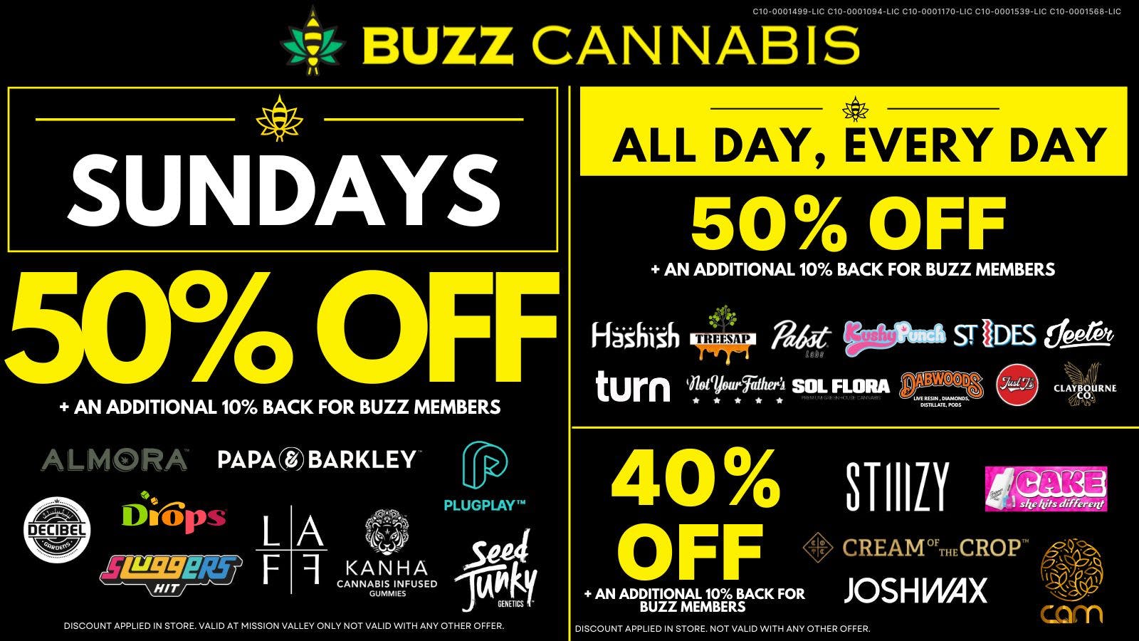 Buzz - Mission Valley Sunday Deals at BUZZ Mission Valley