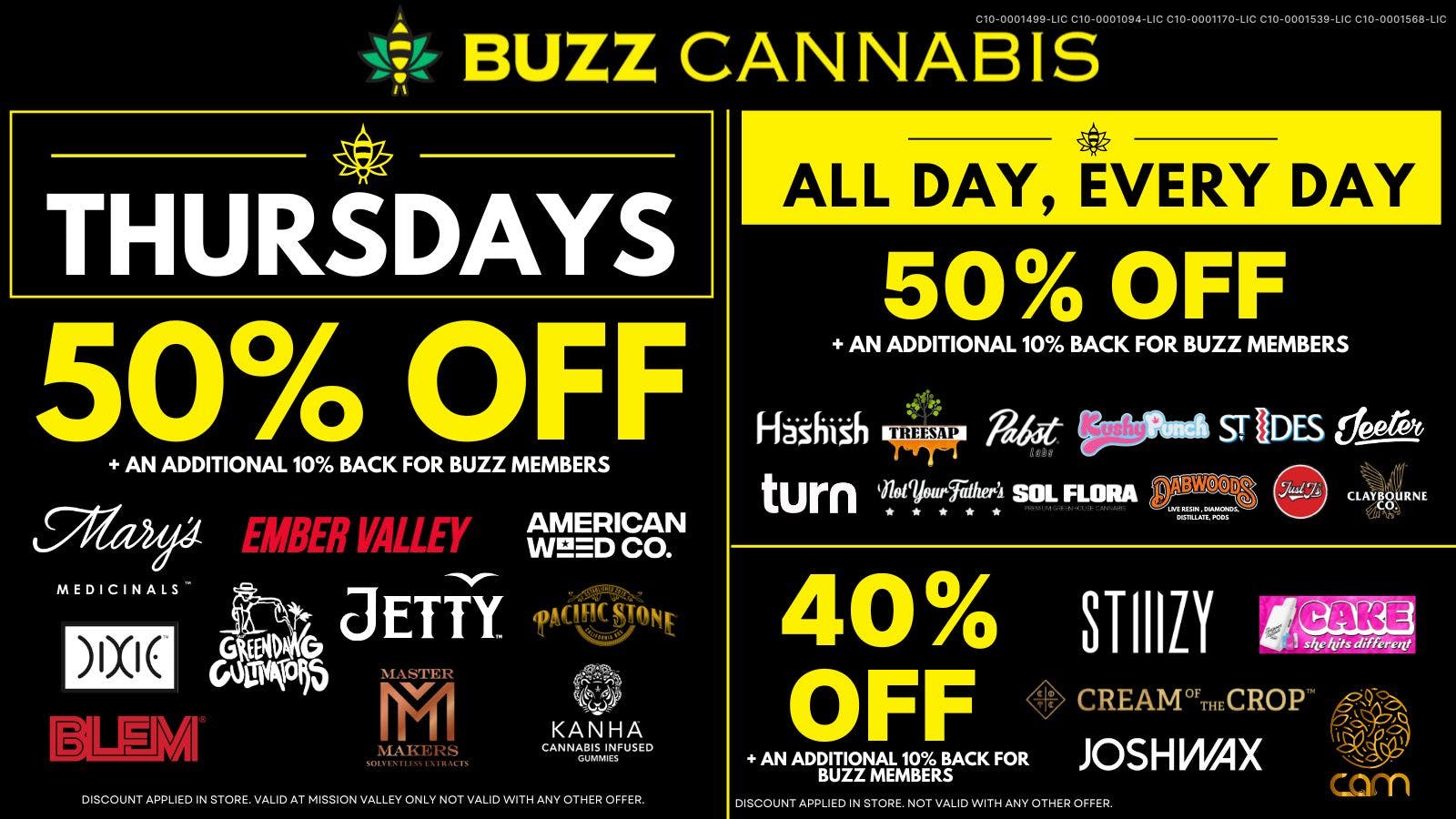 Buzz - Mission Valley Thursday Deals BUZZ Mission Valley