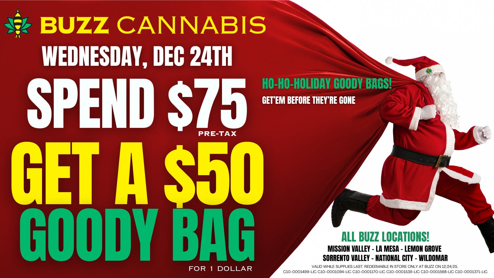 Buzz - Mission Valley BUZZ Holiday Goody Bag