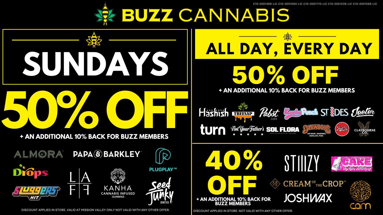 Buzz - Mission Valley Sunday Deals at BUZZ Mission Valley