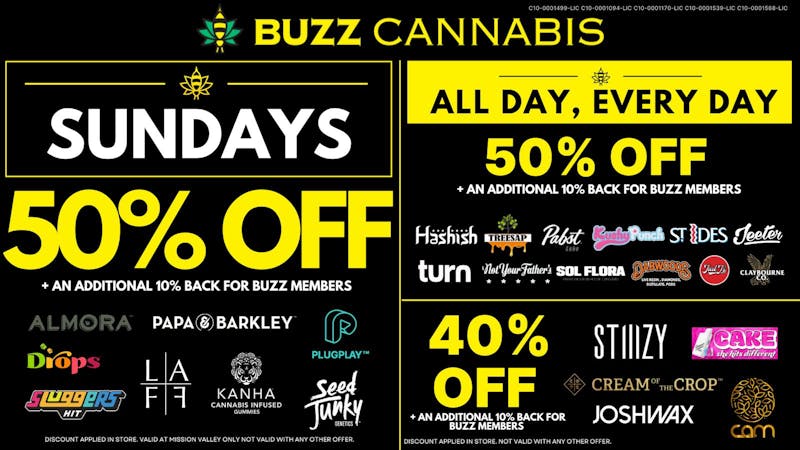 Buzz - Mission Valley Sunday Deals at BUZZ Mission Valley