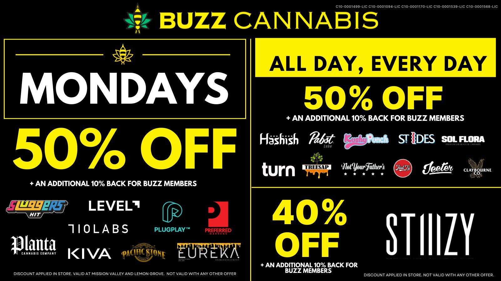 Buzz Cannabis - National City Monday Deals at BUZZ