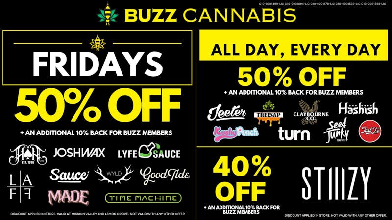 Buzz - Mission Valley Friday Deals at BUZZ Mission Valley