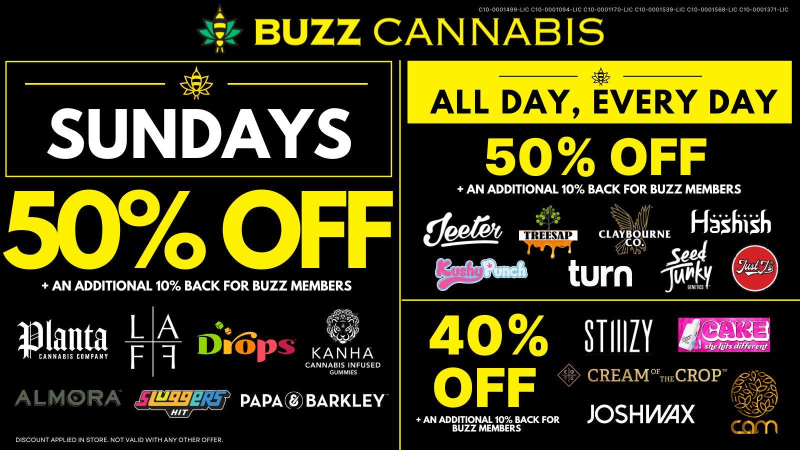 Buzz Cannabis - Wildomar Sunday Deals at BUZZ