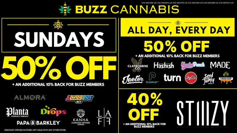 Buzz Cannabis - National City Sunday Deals at BUZZ