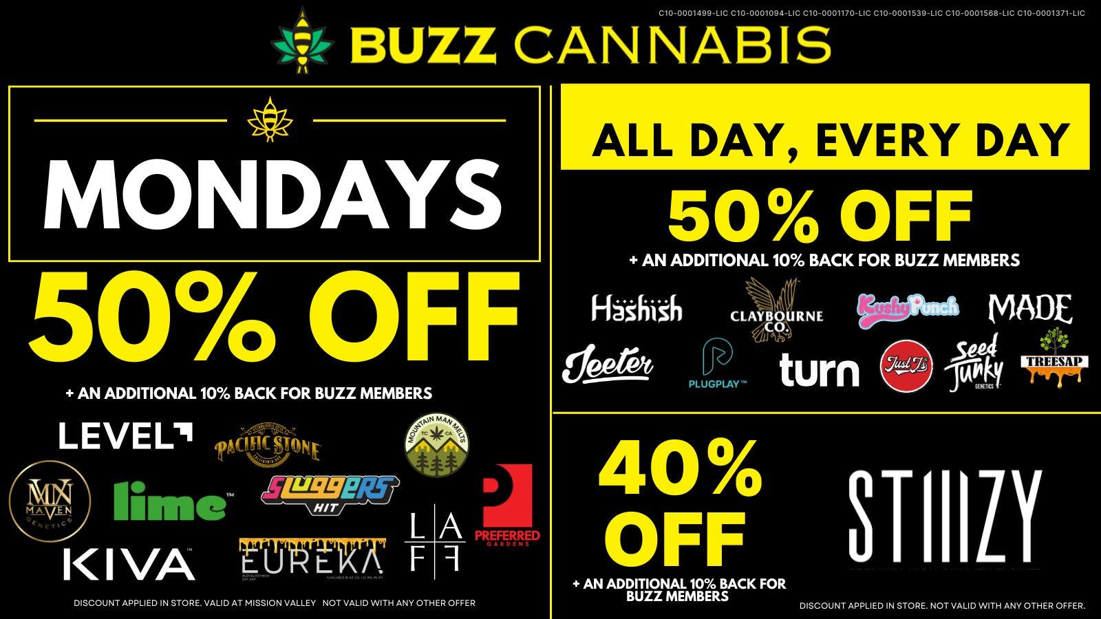 Buzz Cannabis - Sorrento Valley Monday Deals at BUZZ