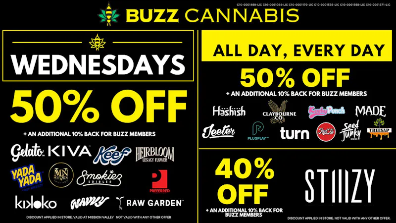 Buzz Cannabis - Wildomar Wednesday Deals at BUZZ