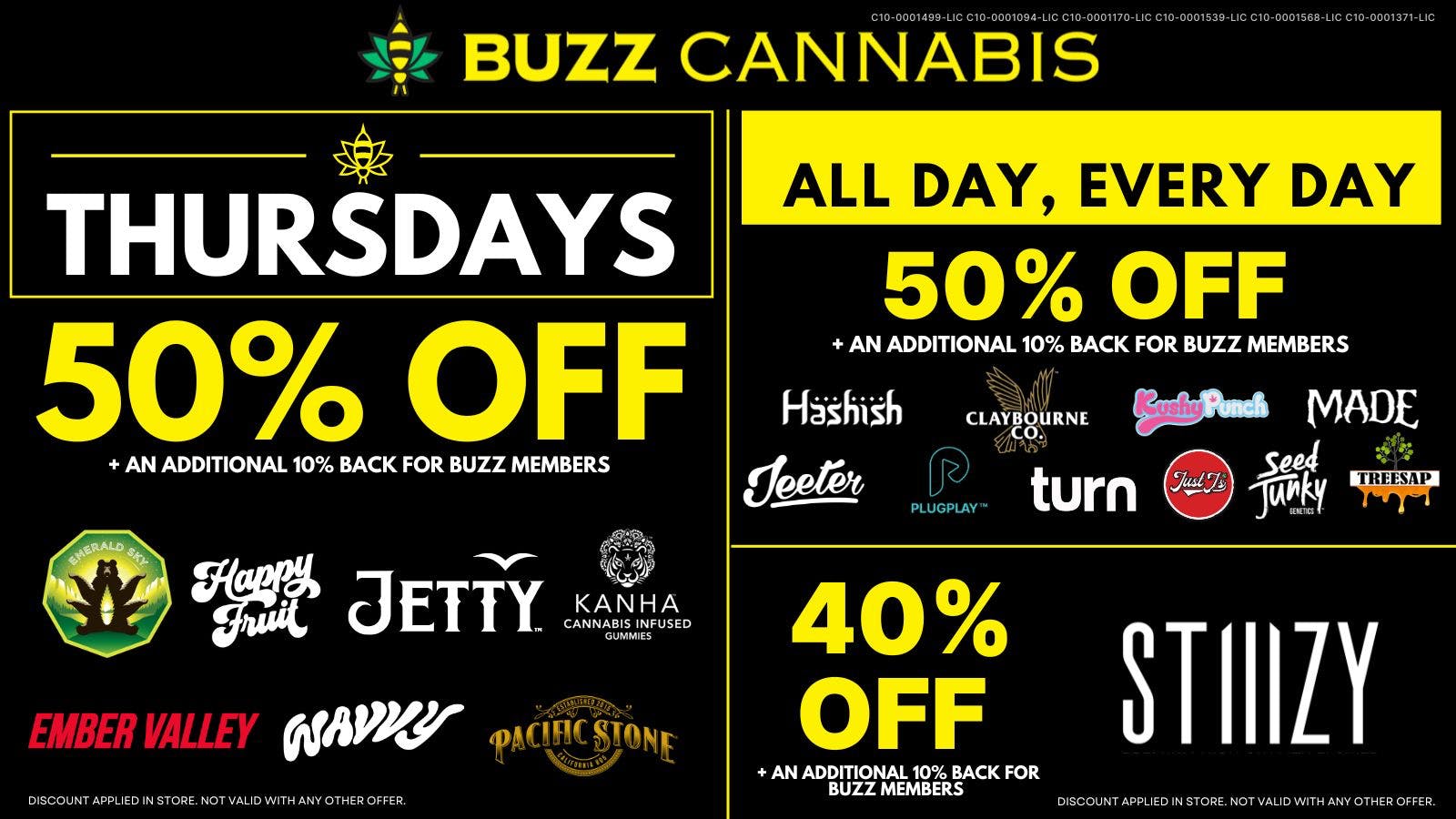Buzz Cannabis- Lemon Grove Thursday Deals at BUZZ