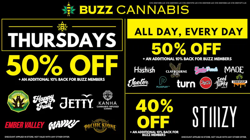Buzz Cannabis - Sorrento Valley Thursday Deals at BUZZ