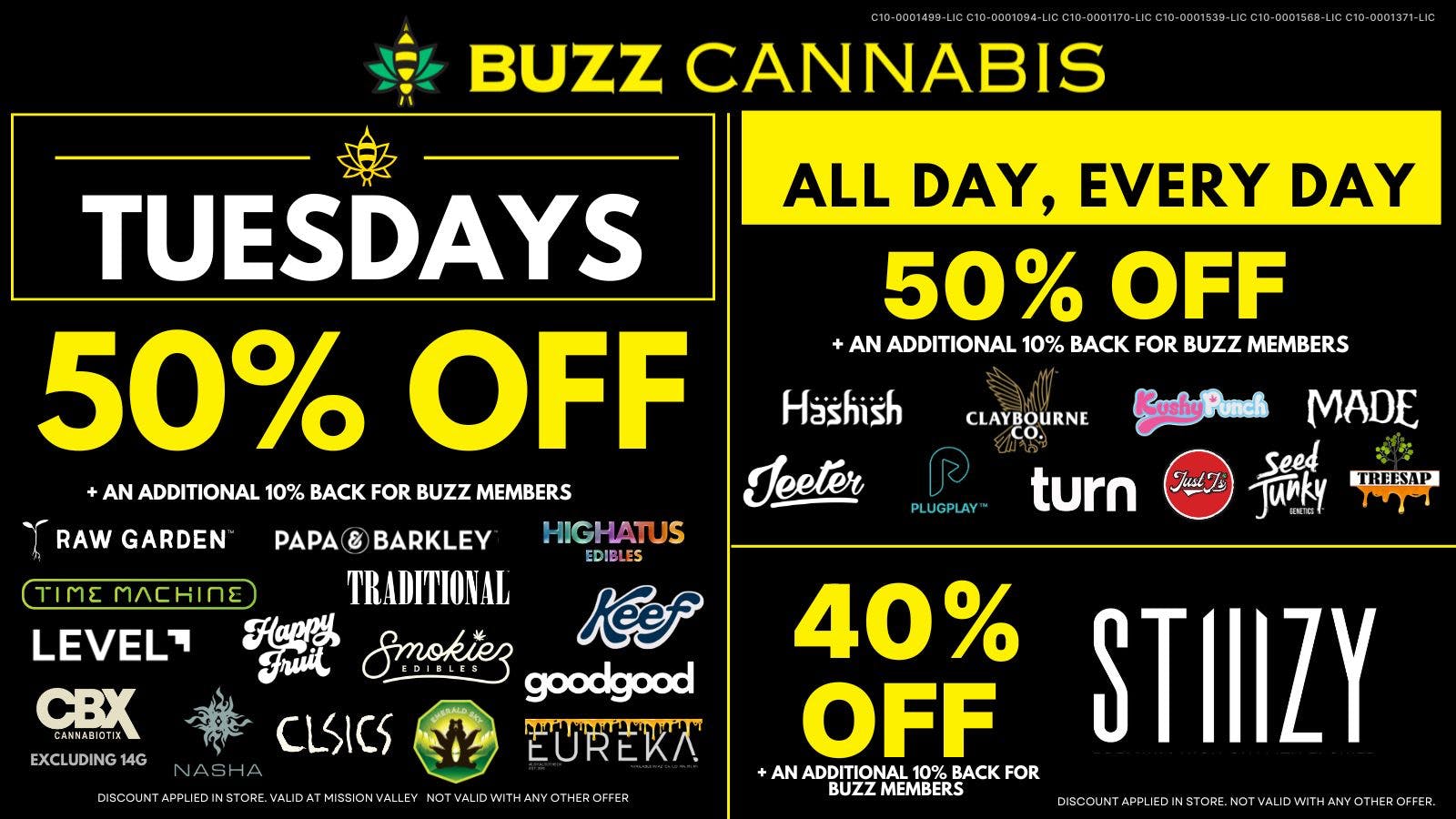 Buzz Cannabis - Mission Valley Tuesday Deals at BUZZ Mission Valley