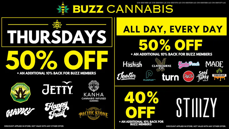 Buzz Cannabis- Lemon Grove Thursday Deals at BUZZ