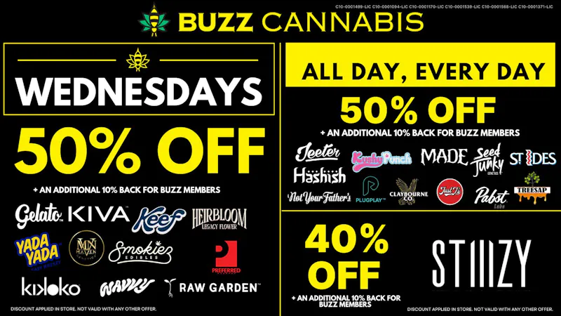 Buzz Cannabis - National City Wednesday Deals at BUZZ