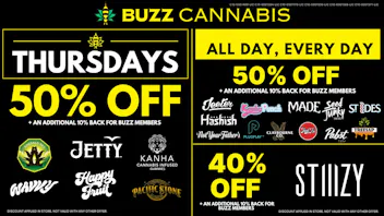Buzz Cannabis- La Mesa Thursday Deals at BUZZ