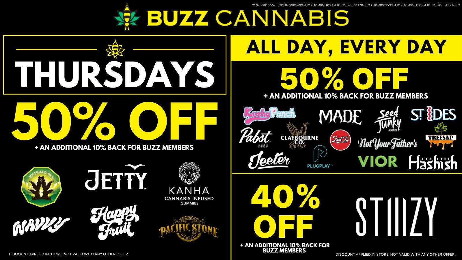 Buzz Cannabis- La Mesa Thursday Deals at BUZZ