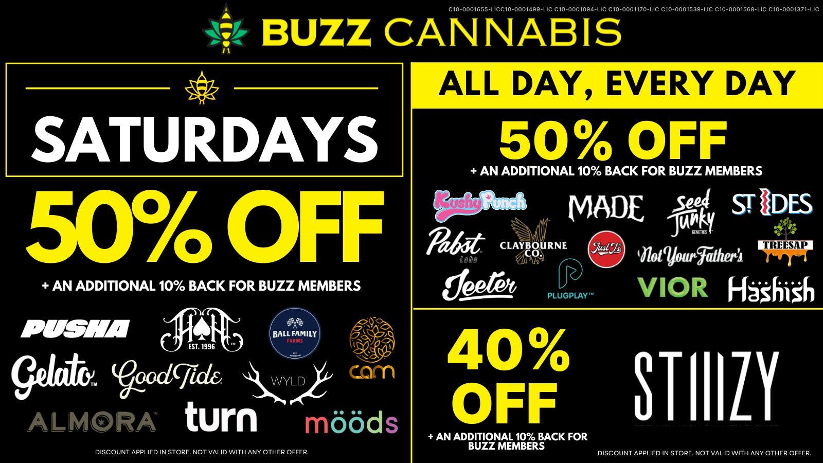 Buzz Cannabis- La Mesa Saturday Deals at BUZZ