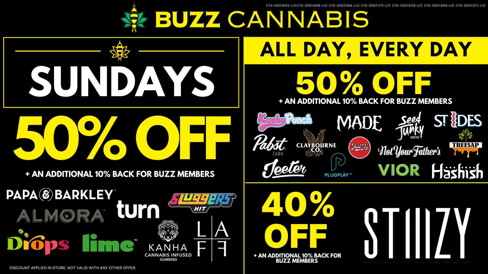Buzz Cannabis - Mission Valley Sunday Deals at BUZZ