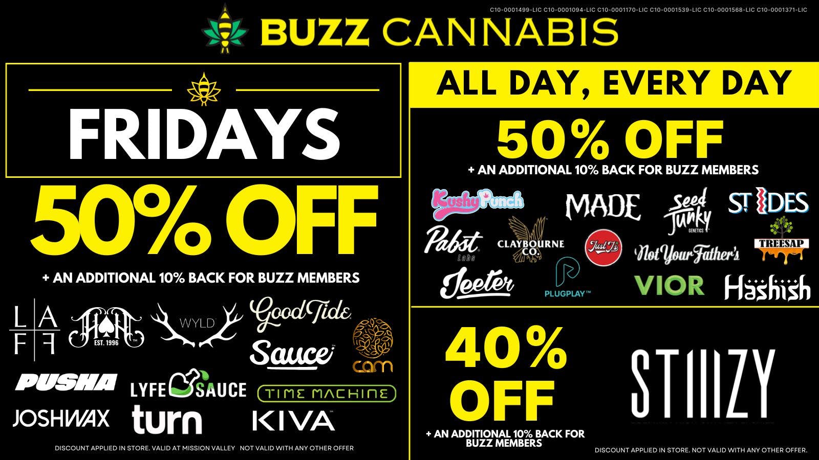 Buzz Cannabis - Mission Valley Friday Deals at BUZZ Mission Valley