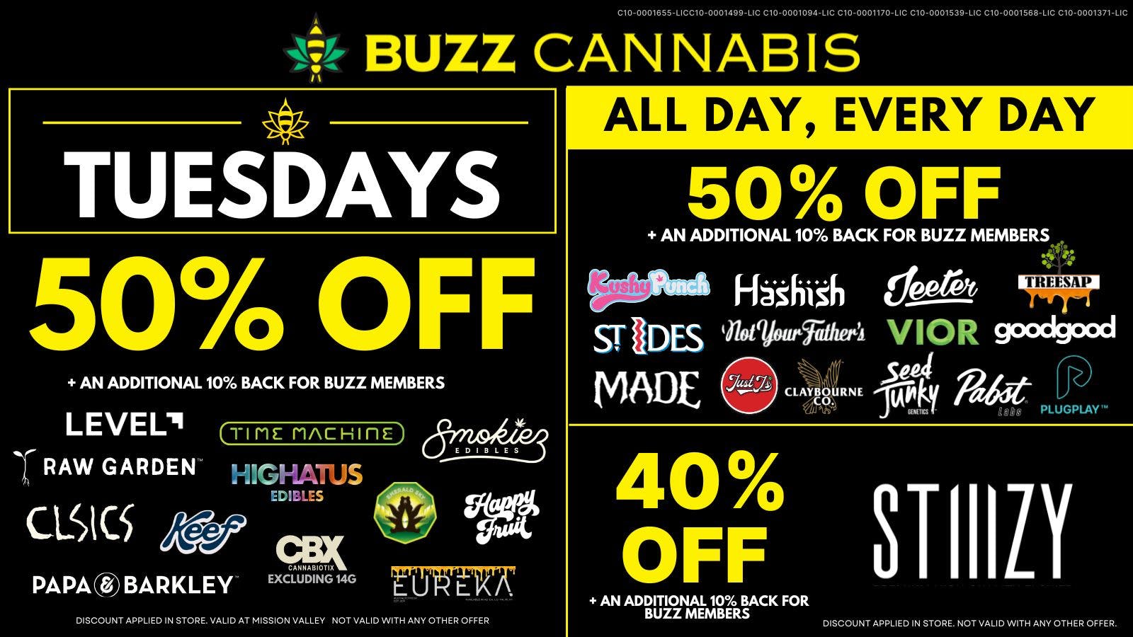 Buzz Cannabis - Wildomar Tuesday Deals at BUZZ