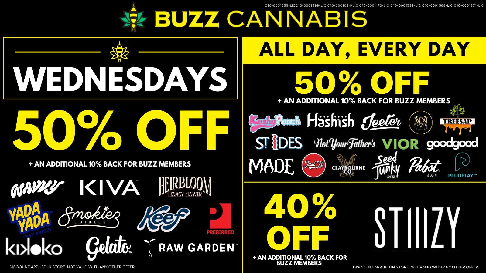 Buzz Cannabis - Mission Valley Wednesday Deals at BUZZ