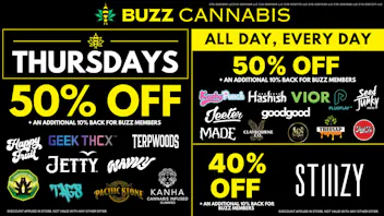 Buzz Cannabis - Sorrento Valley Thursday Deals at BUZZ