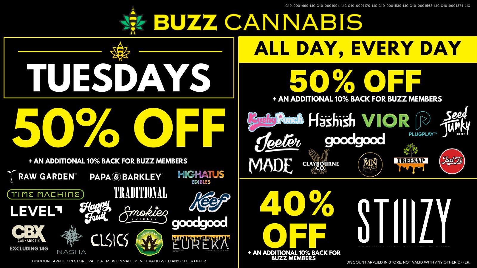 Buzz Cannabis - Mission Valley Tuesday Deals at BUZZ Mission Valley