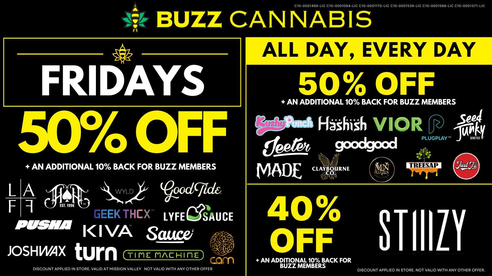 Buzz Cannabis - Mission Valley Friday Deals at BUZZ Mission Valley
