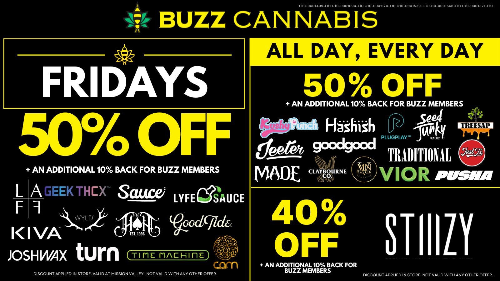 Buzz Cannabis - Mission Valley Friday Deals at BUZZ Mission Valley