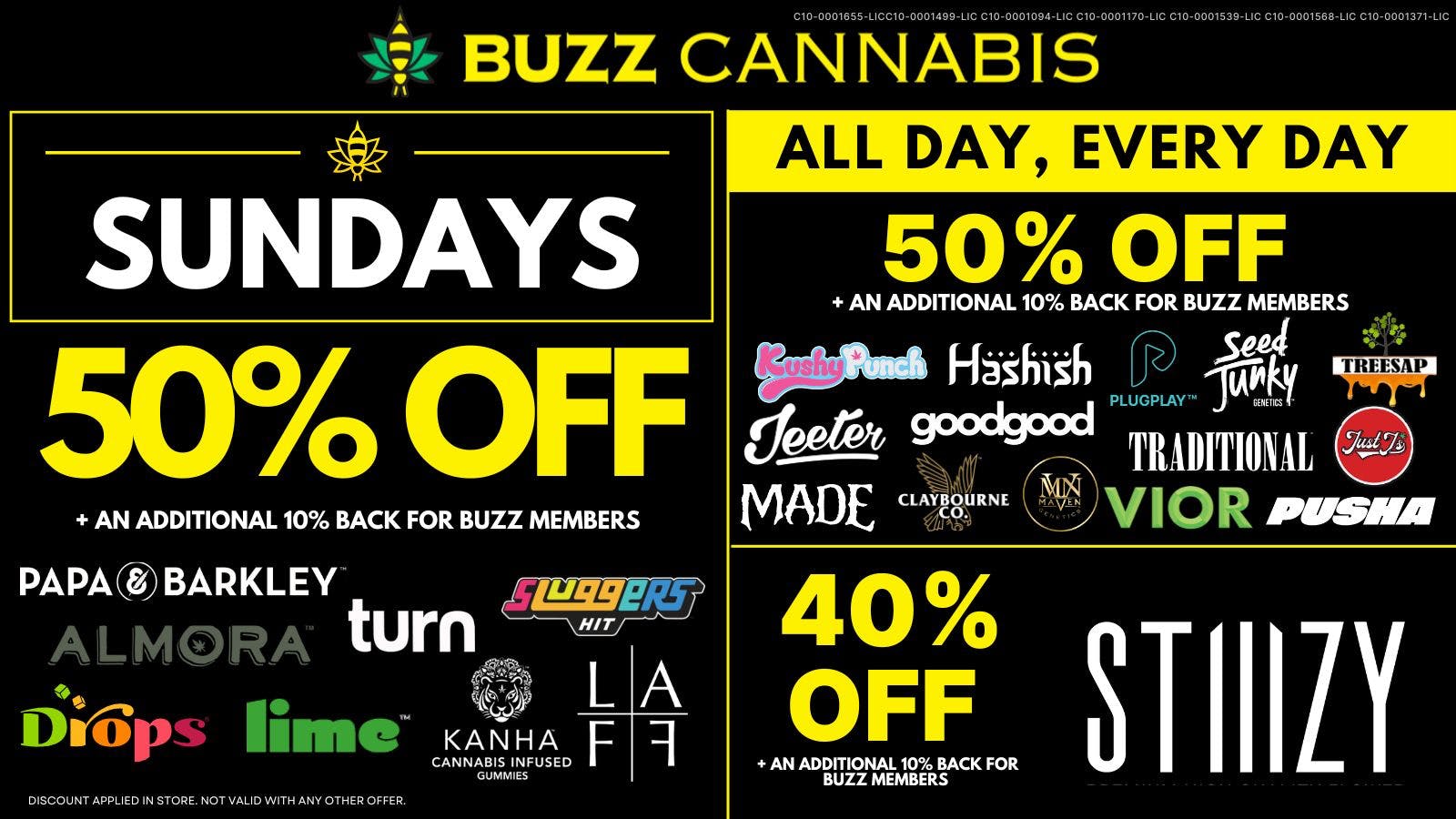 Buzz Cannabis- La Mesa Sunday Deals at BUZZ