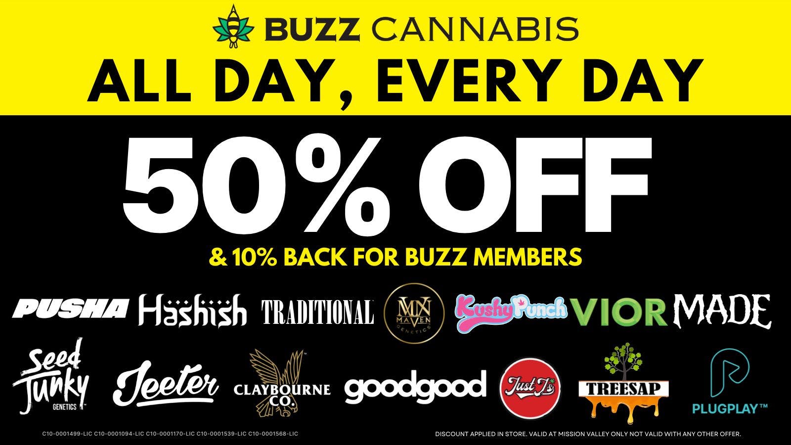 Buzz Cannabis- Lemon Grove 50% OFF Deals at BUZZ