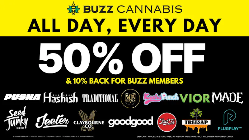 Buzz Cannabis - National City 50% OFF Deals at BUZZ