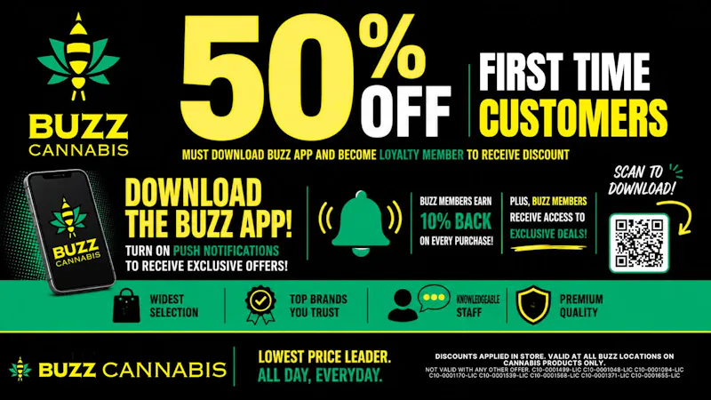 Buzz Cannabis - Wildomar 50% OFF First Time Customers