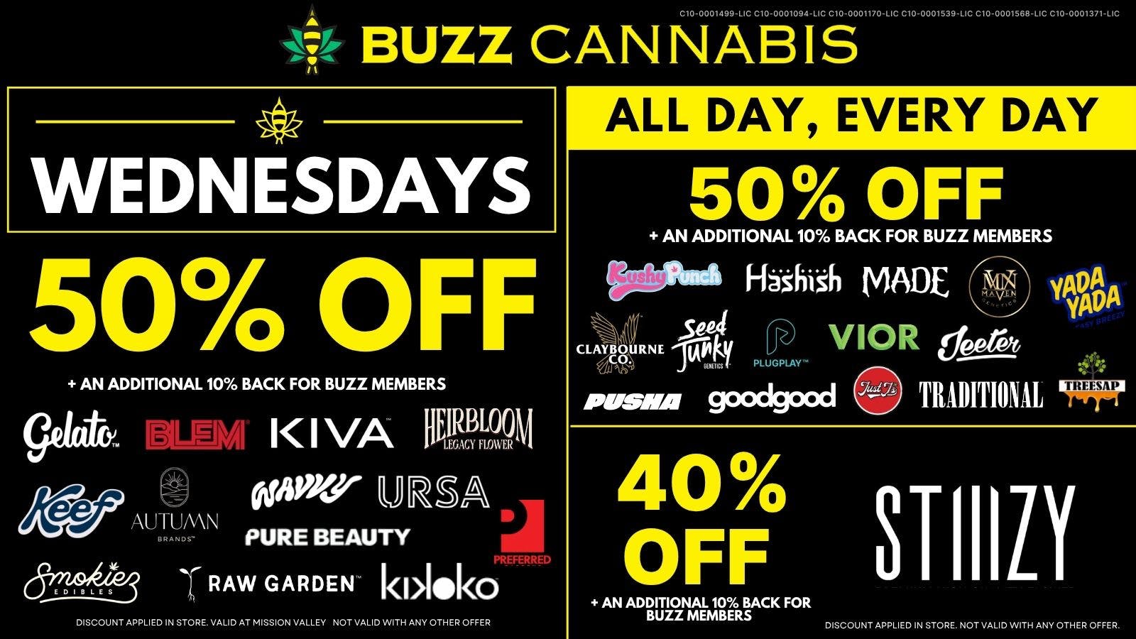 Buzz Cannabis - Sorrento Valley Wednesday Deals at BUZZ