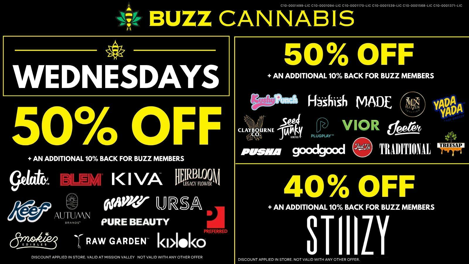 Buzz Cannabis - Chula Vista Wednesday Deals at BUZZ