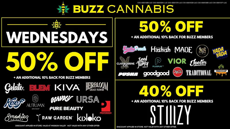 Buzz Cannabis - Santee Wednesday Deals at BUZZ