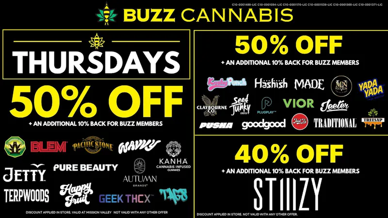 Buzz Cannabis - National City Thursday Deals at BUZZ
