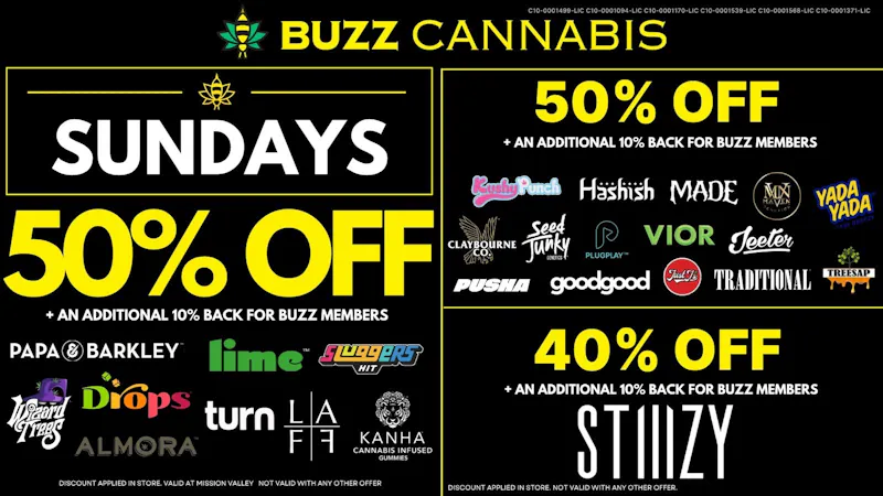 Buzz Cannabis - Santee SUNDAY BUZZ Deals