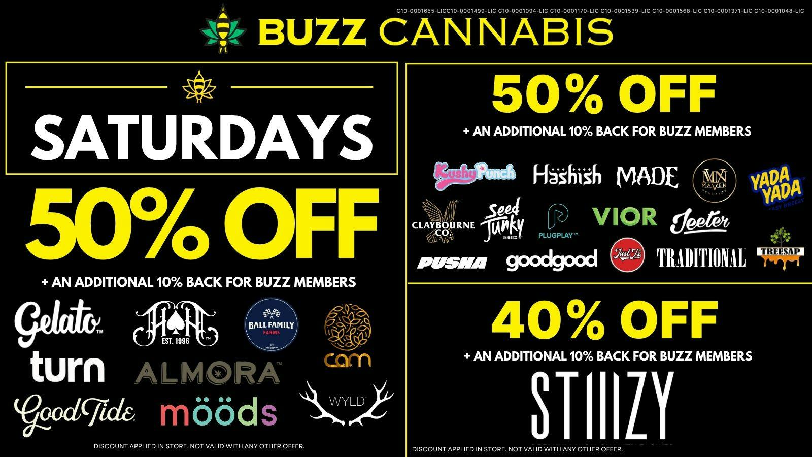 Buzz Cannabis- Lemon Grove Saturday Deals at BUZZ