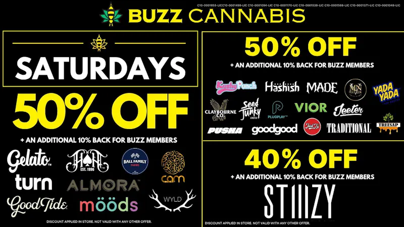 Buzz Cannabis- Lemon Grove Saturday Deals at BUZZ