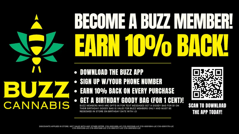Buzz Cannabis- La Mesa Earn 10% Back at BUZZ