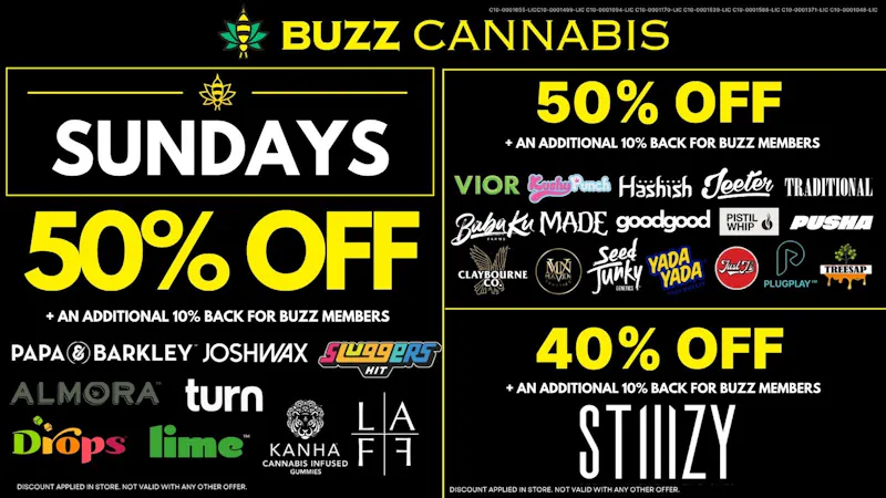 Buzz Cannabis - National City Sunday Deals at BUZZ