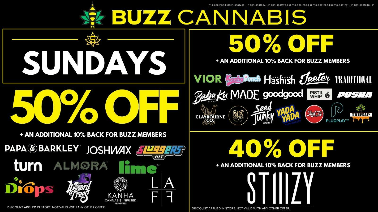 Buzz Cannabis - Sorrento Valley SUNDAY BUZZ Deals