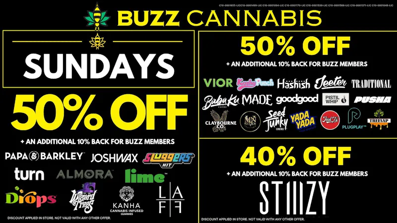Buzz Cannabis - Sorrento Valley SUNDAY BUZZ Deals
