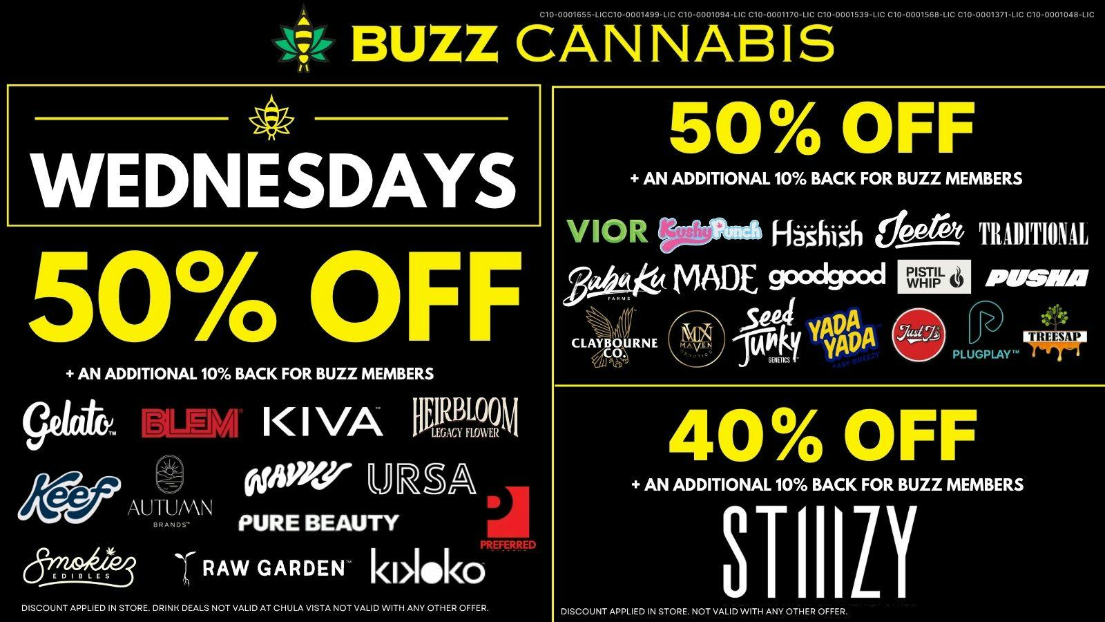 Buzz Cannabis - National City Wednesday Deals at BUZZ