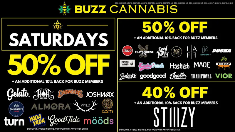 Buzz Cannabis - Chula Vista Saturday Deals at BUZZ