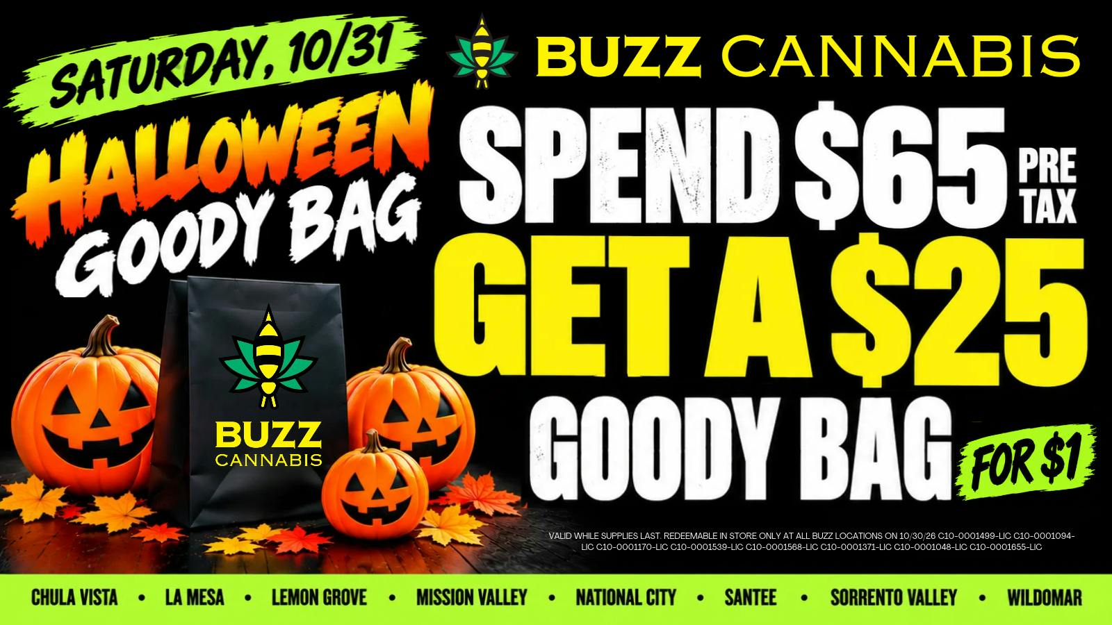Buzz Cannabis- Lemon Grove Halloween BUZZ Goody Bag