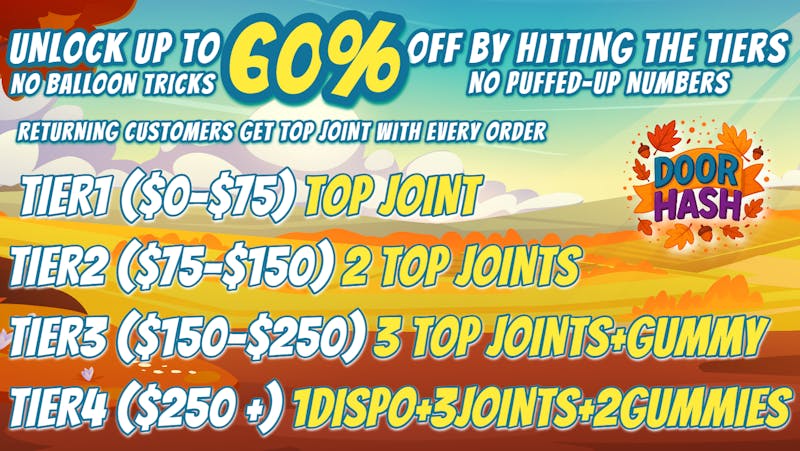 Doorhash UNLOCK UP TO 60% OFF WITH THE DEAL CARD TIERS