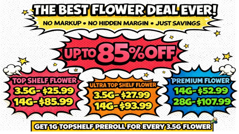 Doorhash Up to 85% OFF Flower — Based on Strain & Tier