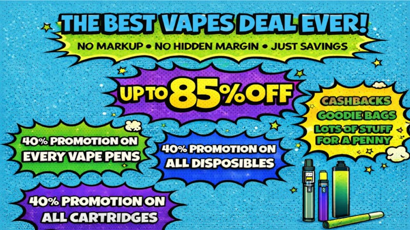 Doorhash UP TO 85% OFF + ALL VAPES PROMOTION