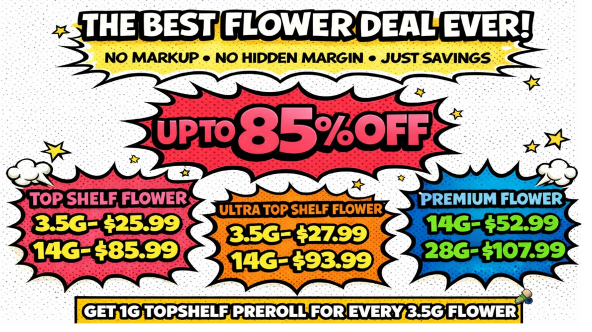 Doorhash 🎄GET UP TO 85% OFF Flower-Based on Strain & Tier